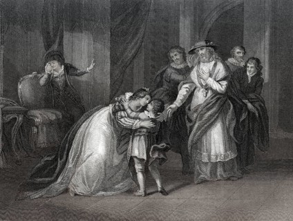 Elizabeth Woodville, Königingemahlin von England, trennt sich von ihrem Sohn, dem Herzog von York,