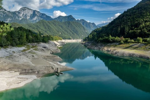 Tramonti, sunken city, abandoned houses, ruins, river course, Friuli, Italy