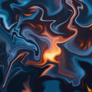 Abstract background featuring swirling waves of dark hues illuminated by vibrant neon highlights,