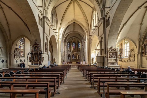 Interior of St. Paul's Cathedral in Münster, North Rhine-Westphalia, Germany