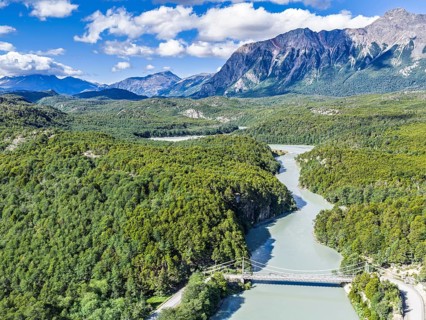 Bridge on the Carretera Austral, road X-91, crossing the Mayer River, just north of Villa O'