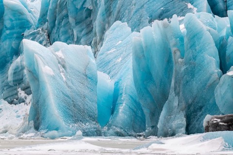 Glacier lagoon, glacier ice, snow, winter, Svinafellsjökull, Breiðamerkurjökull, Vatnajökull,