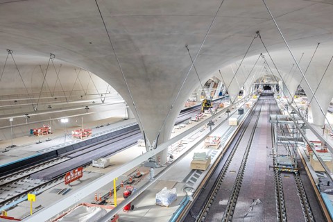 Stuttgart Station 21 Tunnel Construction site new main station platform in Stuttgart, Germany