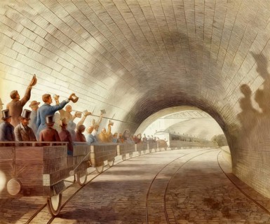 Metropolitan Railway, 19th century, London Underground, England, historic illustration, 1872