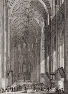The Church of St Eustache, Paris, antique steel engraved print, 1831