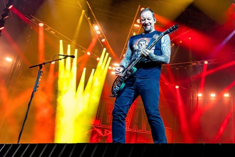 Michael Poulsen, singer and guitarist from Volbeat as part of the Greatest Of All Tours Worldwide