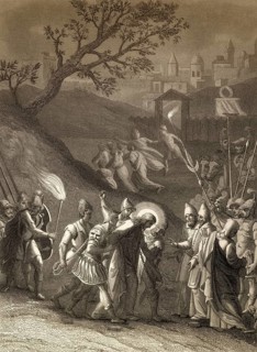 The arrest of Jesus Christ, Garden of Gethsemane, New Testament, steel engraving 1853, digitally