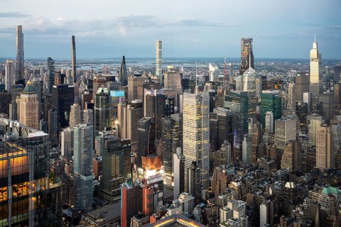 Manhattan midtown skyline, Edge, New York, USA