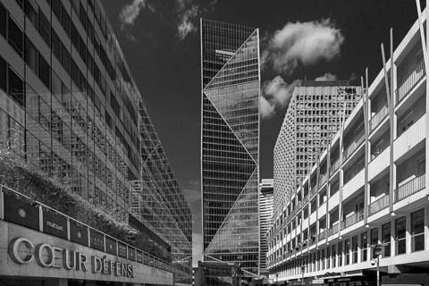 High-rise office buildings and employee apartments in La Défence, largest office building district