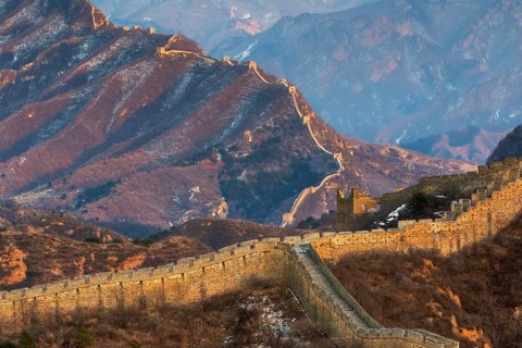 The Great Wall of China stretches across northern China, from Liaoning Province in the east to