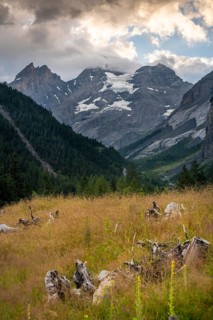 Stunning alpine view at Bachalpsee, Switzerland, showcasing majestic mountains and serene natural