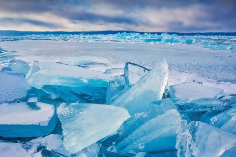 Russia, Siberia. Situated in south-east Siberia, the 3.15-million-ha Lake Baikal is the oldest (25