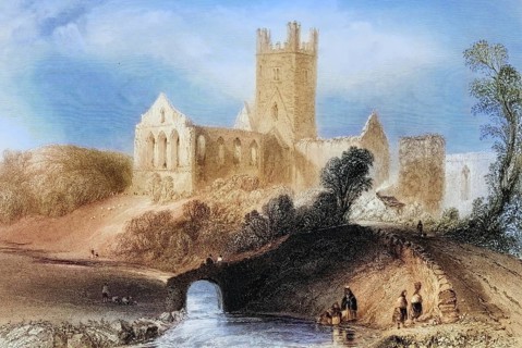 Jerpoint Abbey, Thomastown, County Kilkenny, Ireland, from the Landscape and Antiquities of