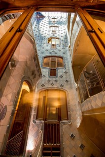 Interior of Casa Batllo modernism design by Antoni Gaudi, old town, barcelona, spain