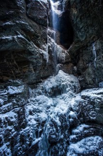 Winter, ice, icy waterfall in the Breitachklamm, near Oberstdorf, Oberallgäu, Allgäu, Bavaria,