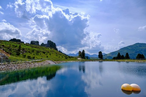 Speichersee, Kasermandl Hut, Penken, near Mayrhofen, Zillertal, Tyrol, Austria