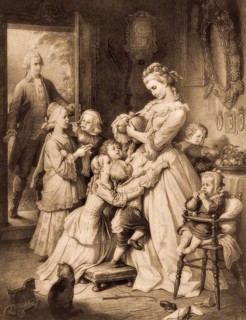 Charlotte with her younger siblings, The Sorrows of Young Werter, a novel by Johann Wolfgang von