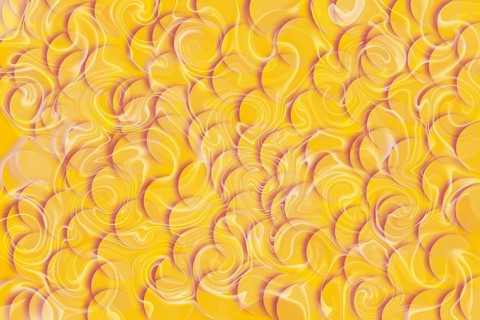 Vibrant yellow abstract background featuring a seamless swirling and wave-like pattern in soft
