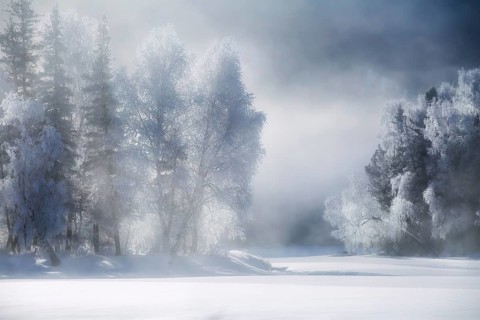 China, Xinjiang Uygur Autonomous Region, Kanas National Geopark, Altay Prefecture – a winter