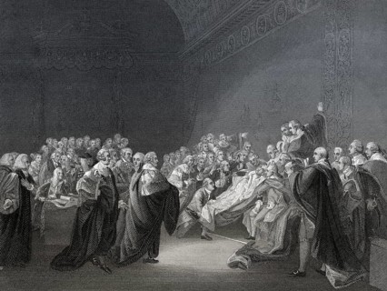 Der Tod von William Pitt, 1. Earl of Chatham, 1708-1778, Premierminister von Großbritannien, im