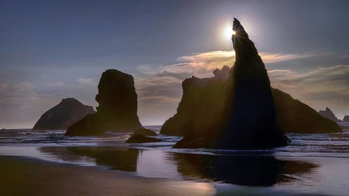 USA, Bandon, Oregon, Facerock Beach, Pacific Ocean, Bandon, Oregon, USA
