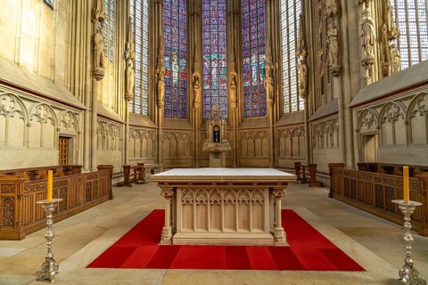 Interior of the parish church of St. Lamberti in Münster, North Rhine-Westphalia, Germany