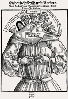 Reformation period, Catholic caricature against Martin Luther, Martinus Luther Siebenkopf