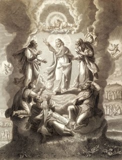 The Transfiguration of Jesus, New Testament, steel engraving 1853, digitally restored