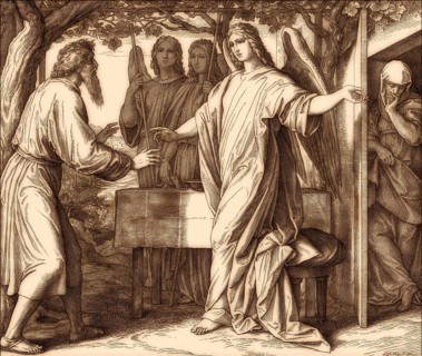 Abraham's Three Visitors, Old Testament, by Julius Schnorr von Carolsfeld, 1860