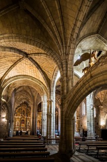 Interior view, church, La Puerta de las Gentes, San Vicente de la Barquera, Cantabria, Spain
