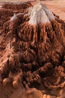 Aerial view of Goblin Valley State Park featuring intricate sandstone formations resembling