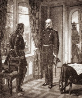 Meeting between William I and Napoleon III to surrender, 1870
