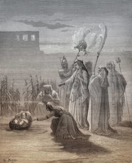 The Finding of Moses, woodcut by Gustave Doré