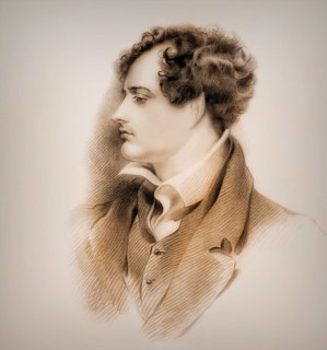 George Gordon Noel Byron, 6th Baron Byron of Rochdale, 1788, 1824, British poet, digital edited