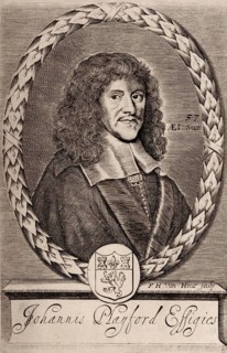 Portrait of John Playford, 1623–1686, a London bookseller, publisher of books on music theory,