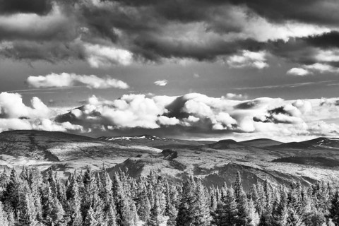 Cloudy sky over mountains, Alvdal Vestfjell, Hedmark, Innlandet, Norway, June 2025