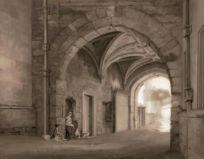 Norman Gate at Windsor Castle, 1767, royal residence at Windsor, Berkshire, England, UK, after Paul