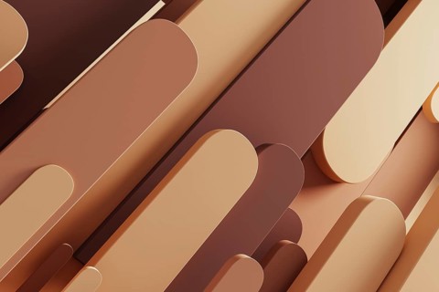 Abstract background features soft geometric shapes in warm tones, creating a serene atmosphere for