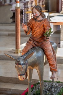 Palmesel in the parish church of St Nicholas, Oberthingau, Ostallgäu, Bavaria, Germany