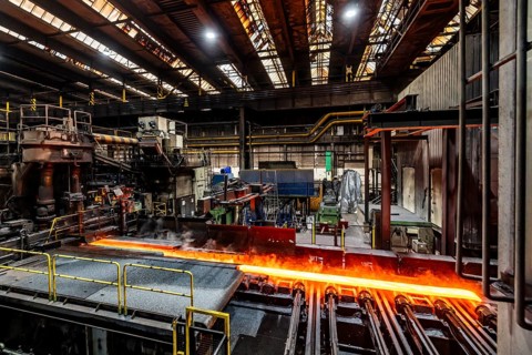 ThyssenKrupp hot rolling mill, transport of slab for reverse rolling, Hohenlimburg, Hagen, North