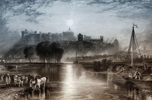 Windsor Castle, 1831, royal residence at Windsor, Berkshire, England, UK, after William Miller