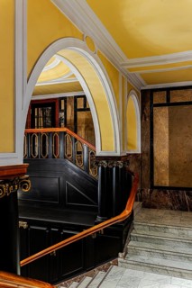 Historic interior design, staircase and corridor in the Hindenburghaus, Großer Burstah 31, Hamburg,