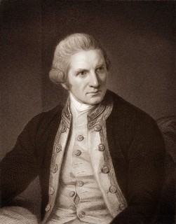 Steel engraving, c. 1860, portrait of Captain James Cook, 1728 - 1779, a British navigator and