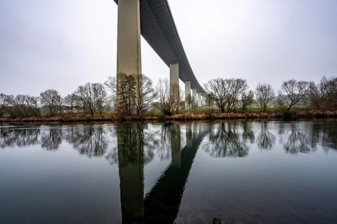 The Mintarder Ruhr Valley Bridge, A52 motorway bridge between Essen and Düsseldorf, longest steel