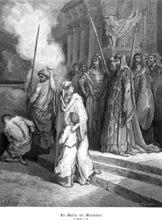 The mother of the Maccabees, chapter 7, verse 20, God shows mercy, king, cruel tyrant, executioner,