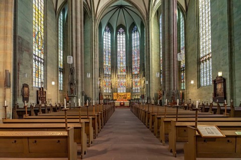 Interior of St. Maria zur Wiese church in Soest, North Rhine-Westphalia, Germany