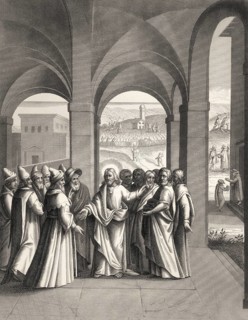 The Parable of the Wicked Husbandmen, New Testament, steel engraving 1853, digitally restored