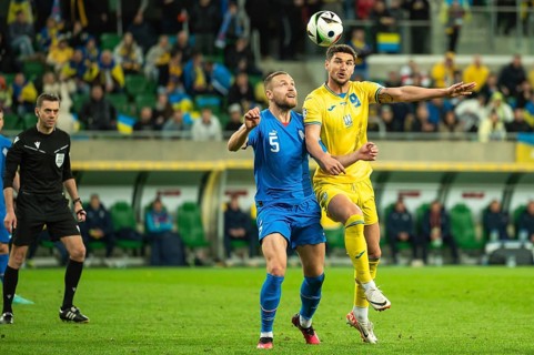 WROCLAW, POLAND - MARCH 26, 2024: Qualifications for UEFA Euro 2024. Final play-off match Ukraine -