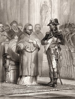 French General Radet taking Pope Pius VII as prisoner in 1809