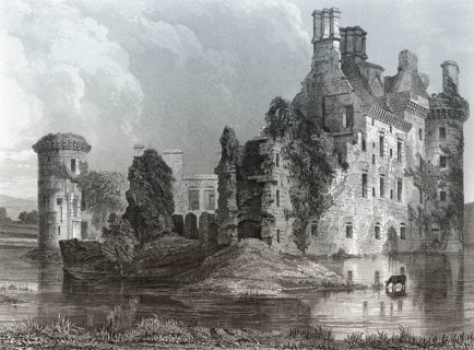 Caerlaverock Castle, eine Wasserburg an der Südküste von Schottland